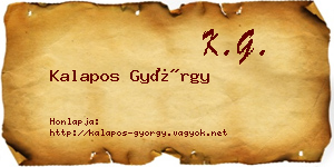 Kalapos György névjegykártya