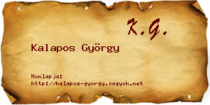 Kalapos György névjegykártya