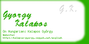 gyorgy kalapos business card